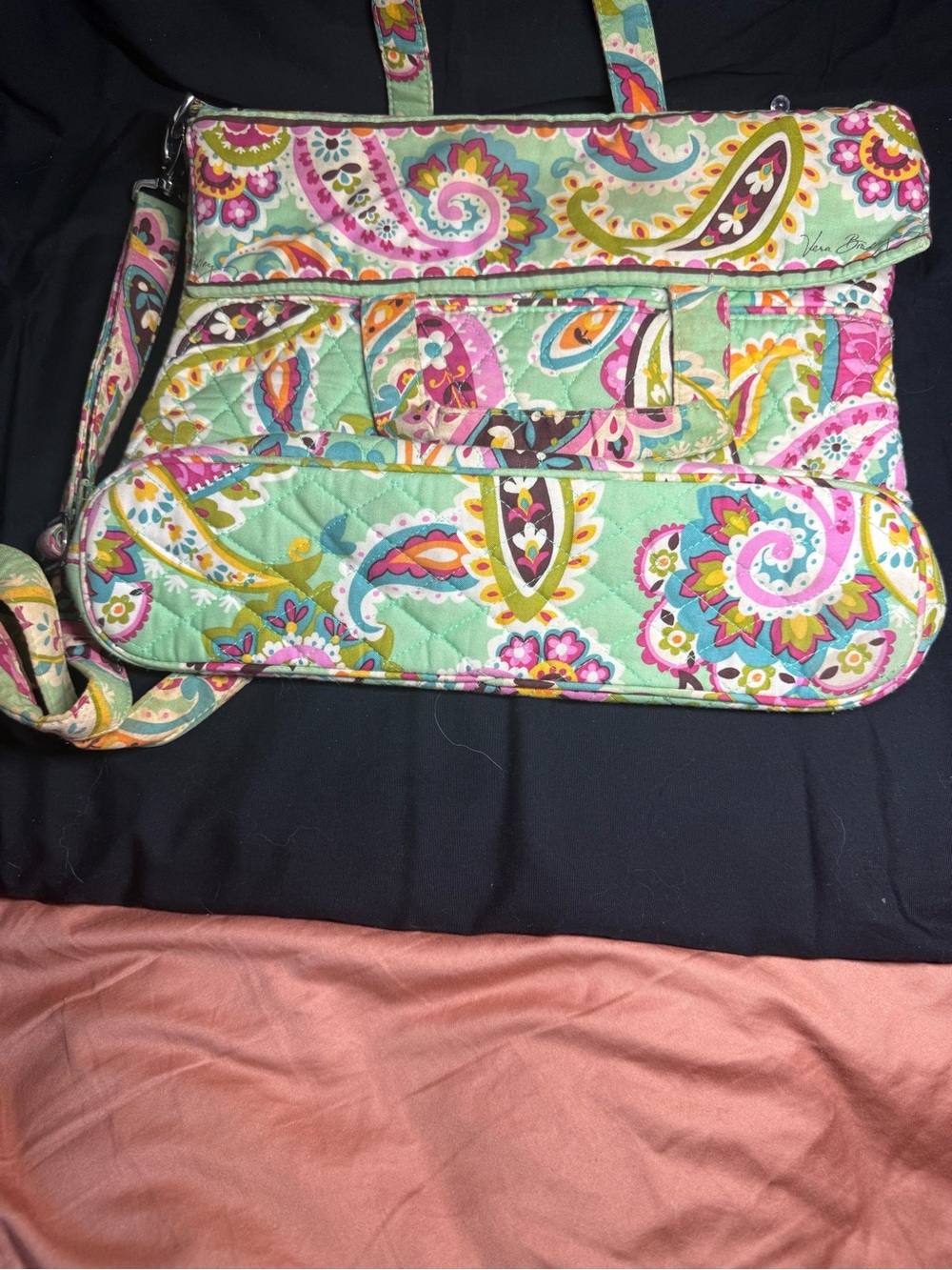 Vera Bradley Tutti Frutti Paisley Organizer Crossbody Messenger Bag - Picture 3 of 4
